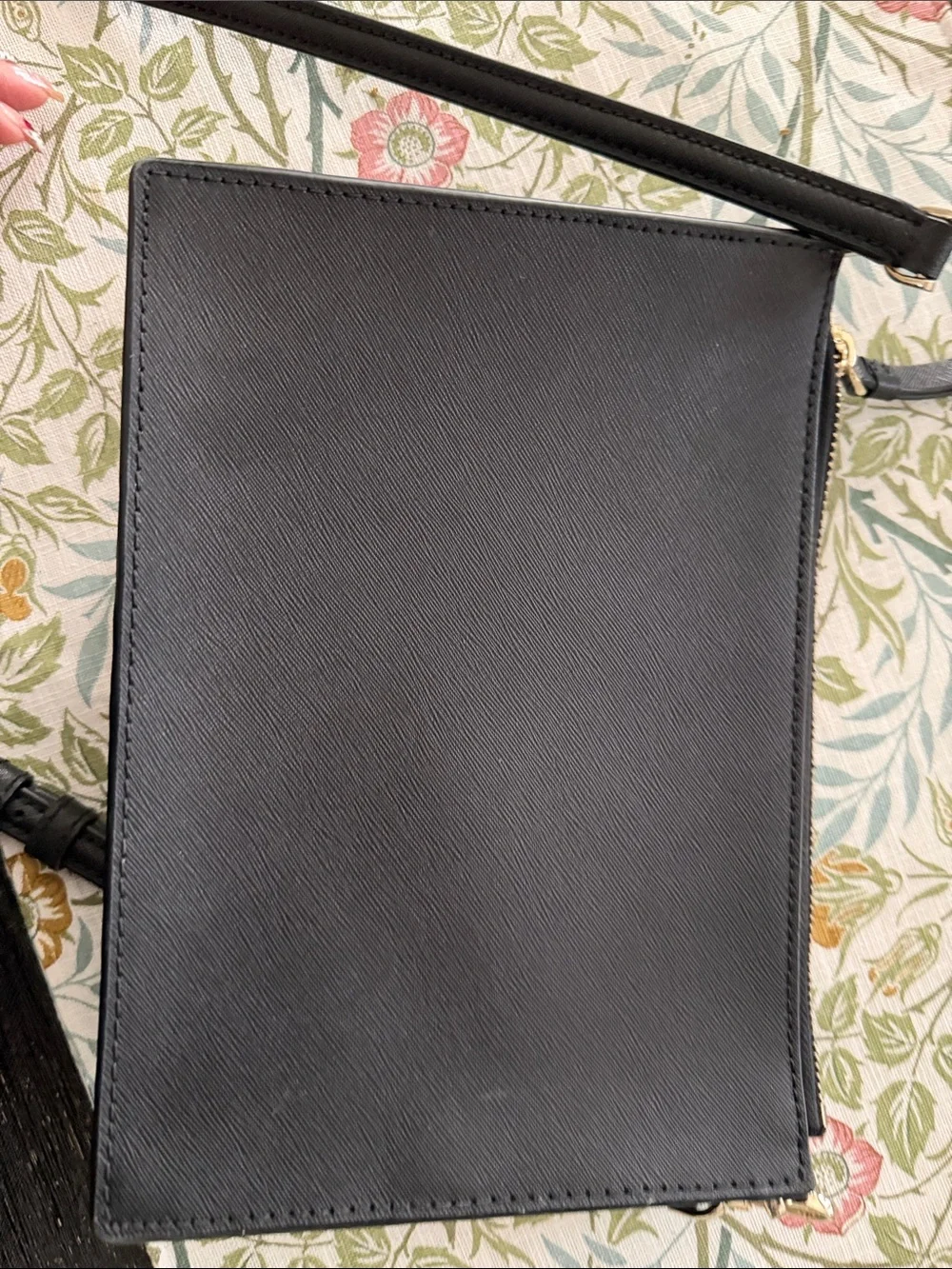 kate spade Black Leather Crossbody with Gold Hardware